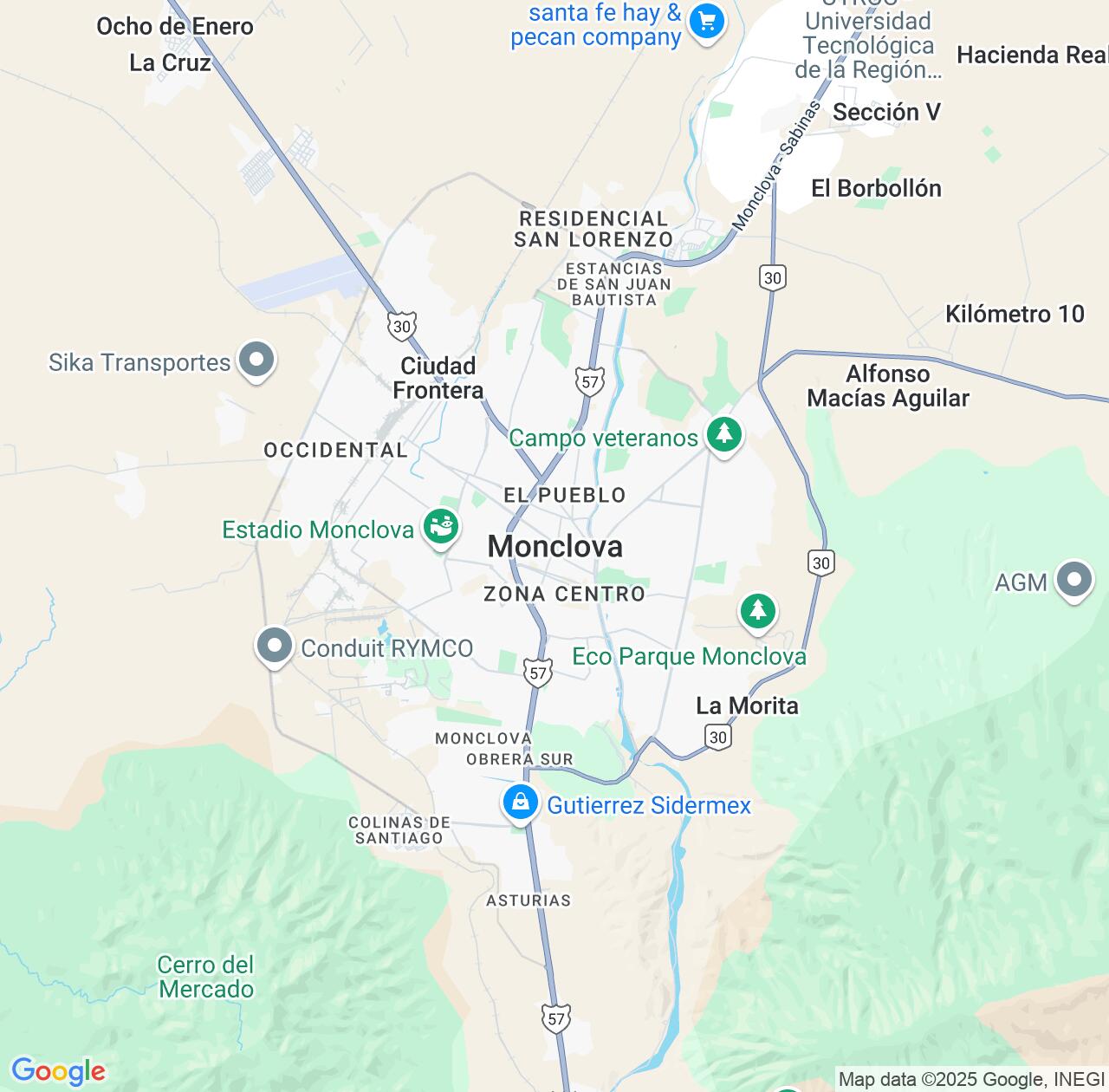 Map image for Intellectual Property Lawyers in Monclova and Coahuila IP firms at coordinates  ; .
