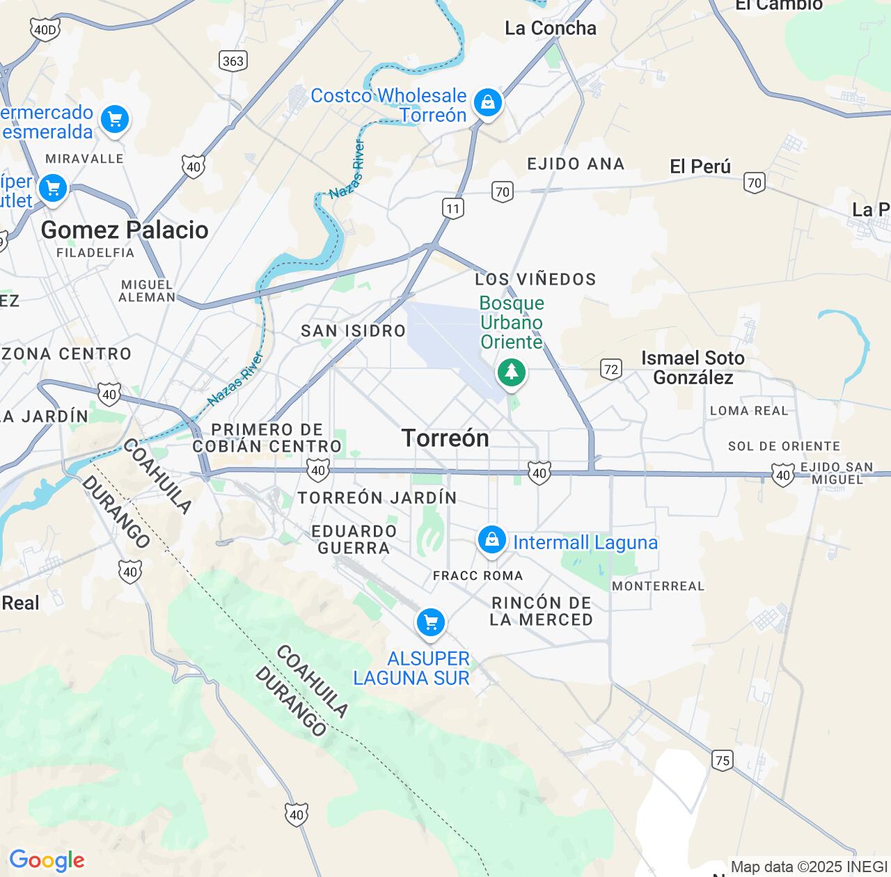 Map image for Intellectual Property Lawyers in Torreon and Coahuila IP firms at coordinates  ; .