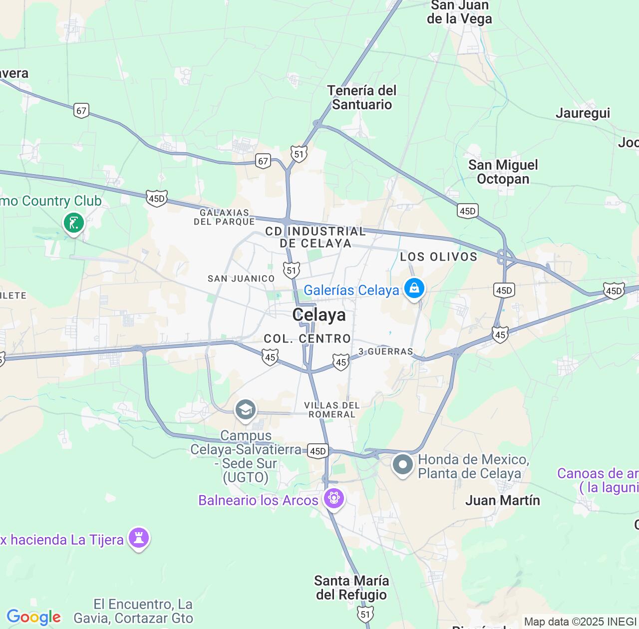 Map image for Intellectual Property Lawyers in Celaya and Guanajuato IP firms at coordinates  ; .
