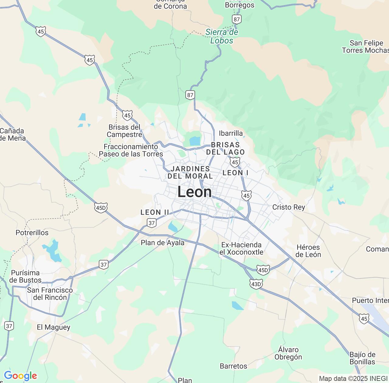 Map image for Intellectual Property Lawyers in Leon de los Aldama and Guanajuato IP firms at coordinates  ; .