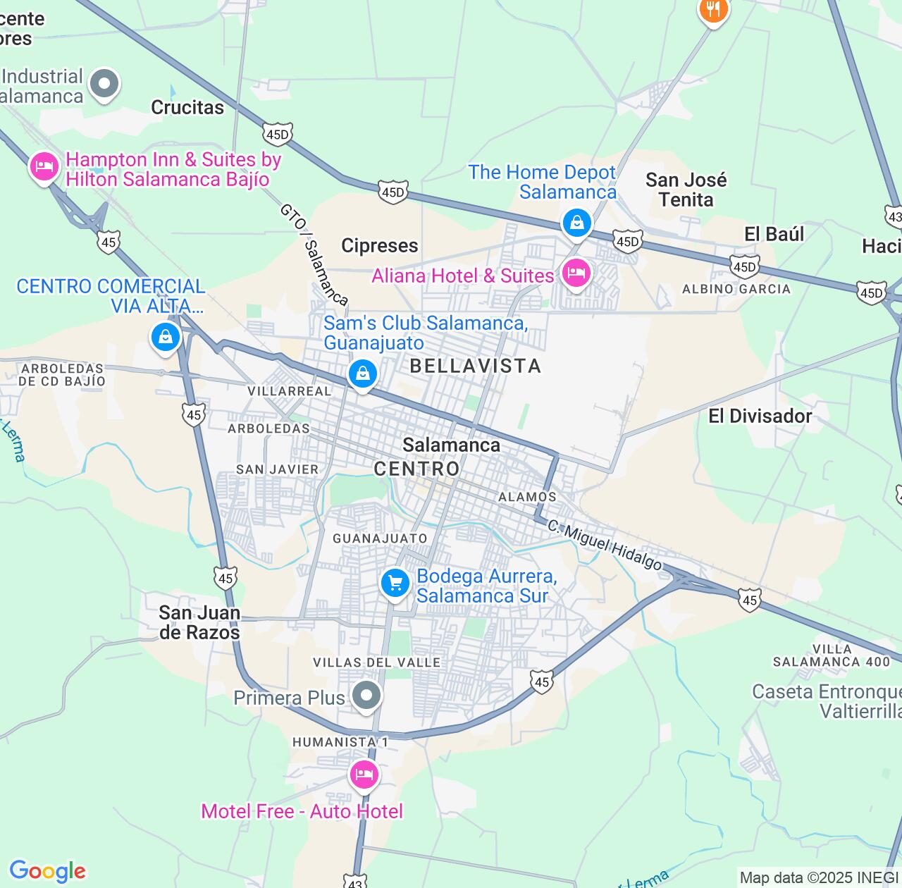 Map image for Intellectual Property Lawyers in Salamanca and Guanajuato IP firms at coordinates  ; .