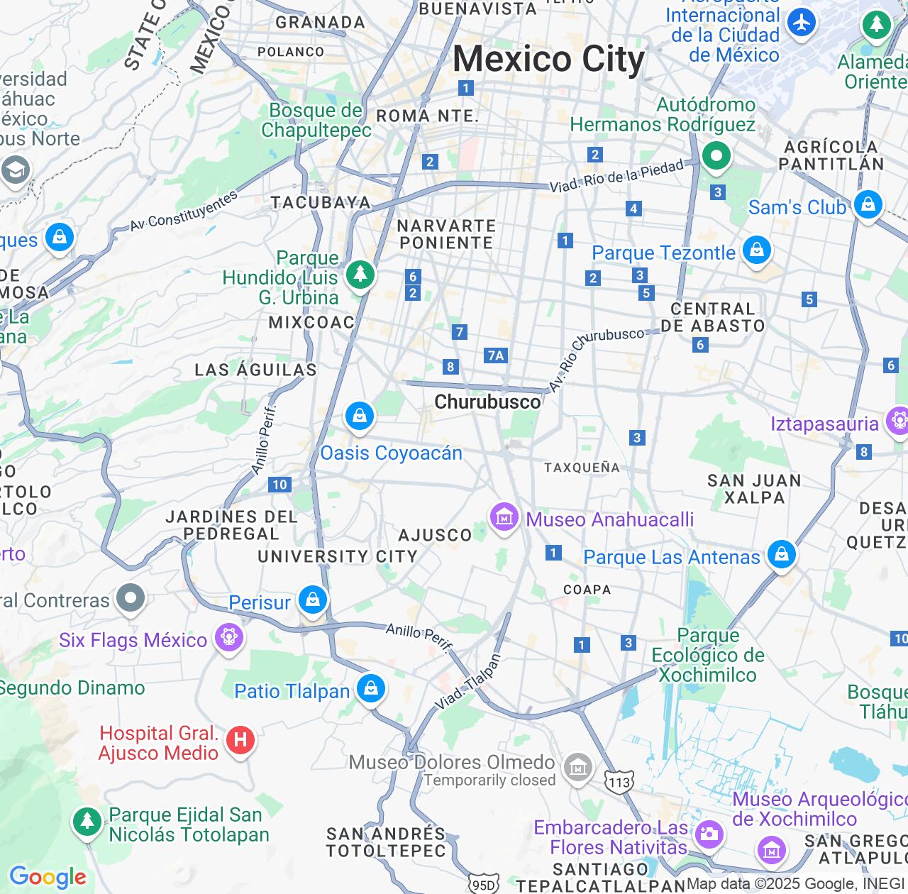 Map image for Intellectual Property Lawyers in Coyoacan and Mexico City IP firms at coordinates  ; .