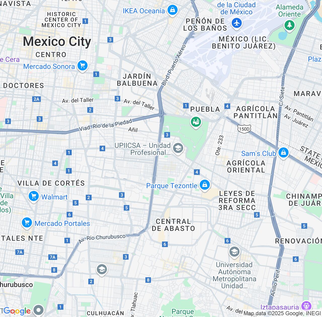 Map image for Intellectual Property Lawyers in Iztacalco and Mexico City IP firms at coordinates  ; .