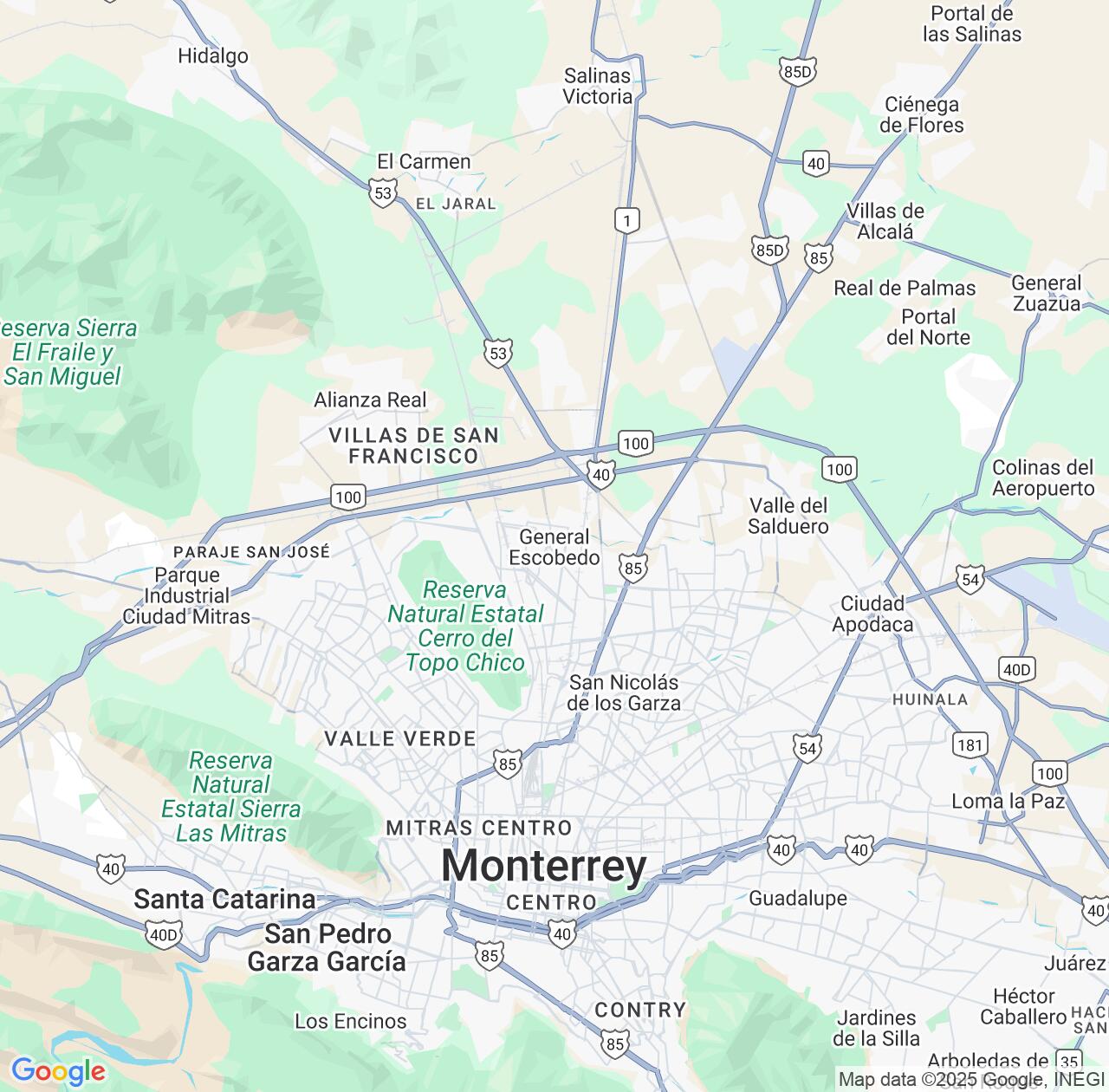 Map image for Intellectual Property Lawyers in Ciudad General Escobedo and Nuevo León IP firms at coordinates  ; .