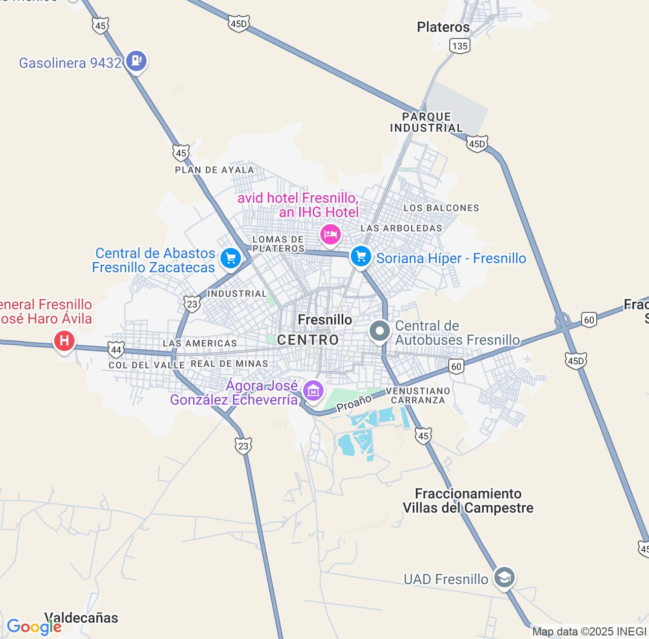 Map image for Intellectual Property Lawyers in Fresnillo and Zacatecas IP firms at coordinates  ; .