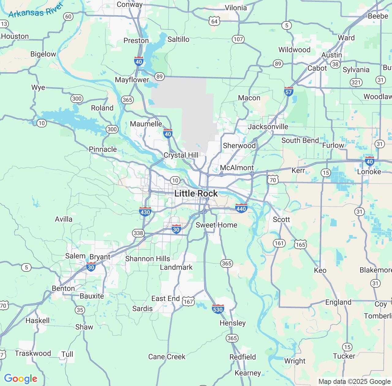Map image for Intellectual Property Lawyers in Little Rock and Arkansas IP firms at coordinates  ; .