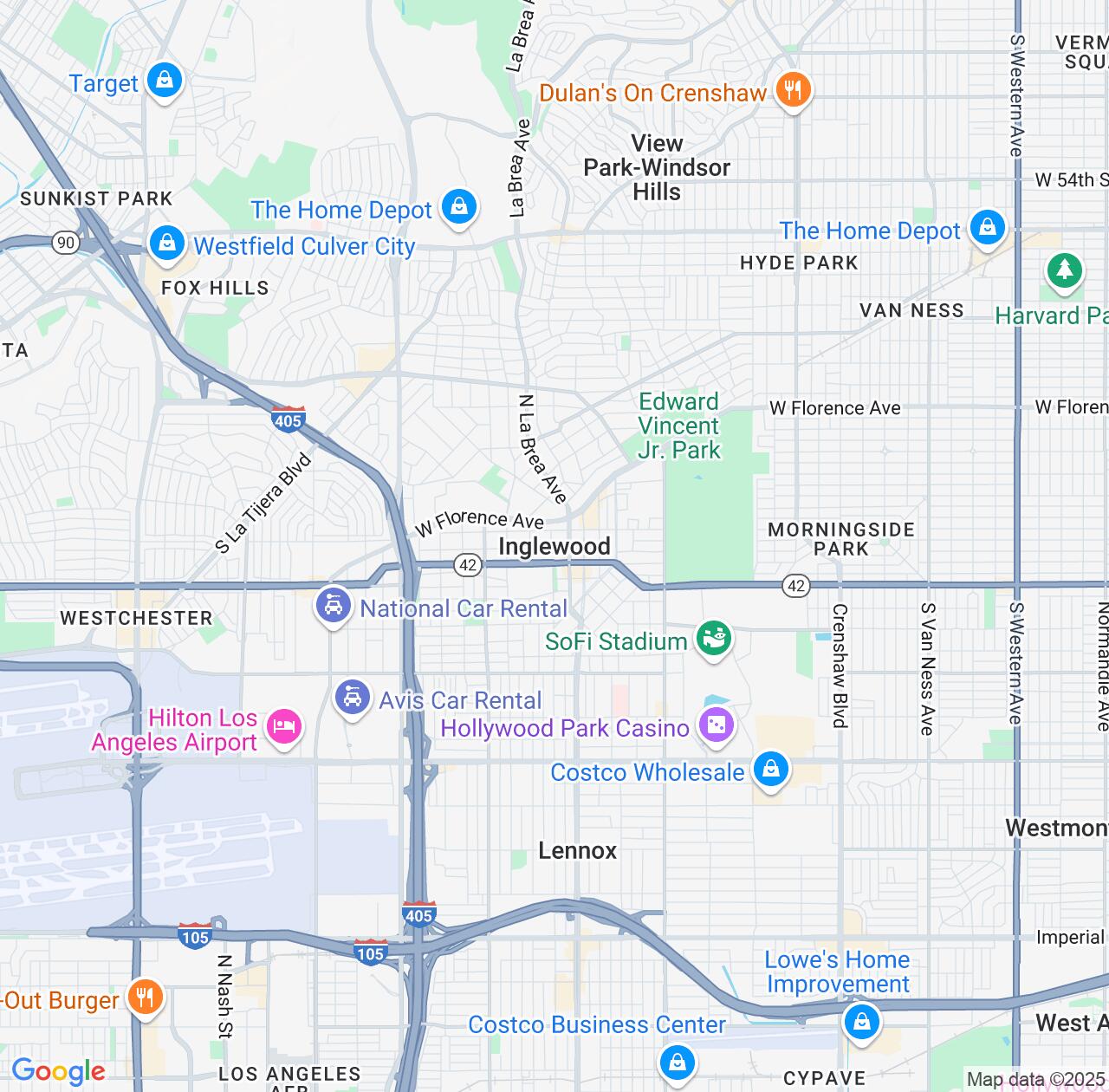 Map image for Intellectual Property Lawyers in Inglewood and California IP firms at coordinates  ; .