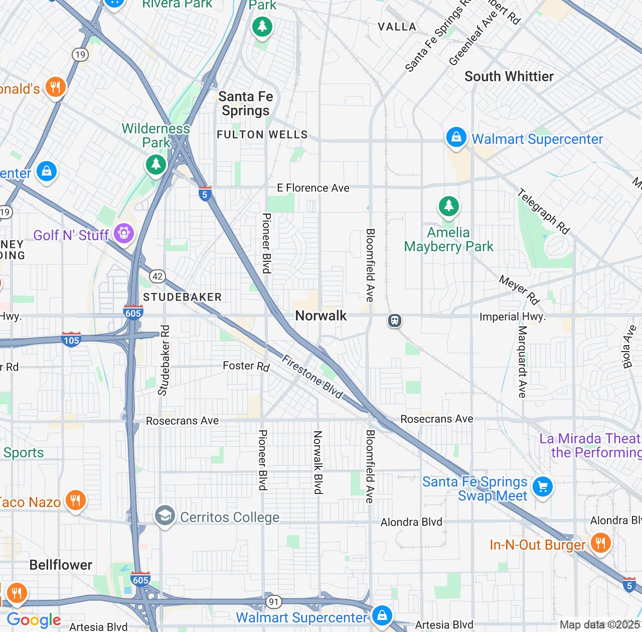 Map image for Intellectual Property Lawyers in Norwalk and California IP firms at coordinates  ; .