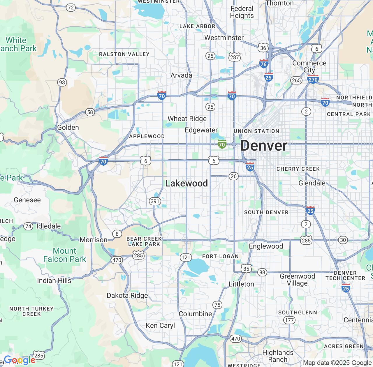Map image for Intellectual Property Lawyers in Lakewood and Colorado IP firms at coordinates  ; .
