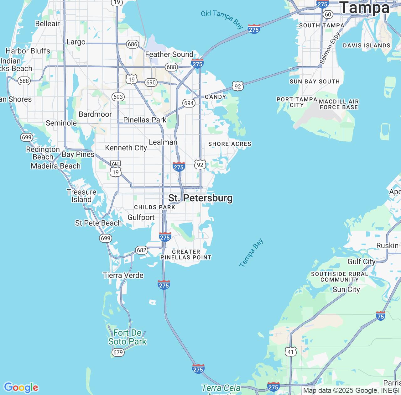 Map image for Intellectual Property Lawyers in St. Petersburg and Florida IP firms at coordinates  ; .