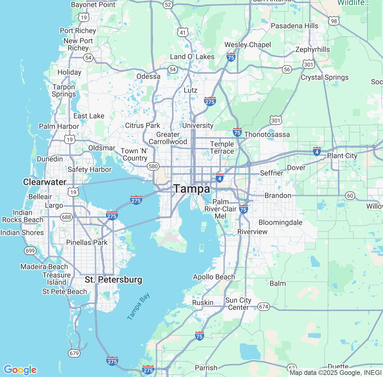 Map image for Intellectual Property Lawyers in Tampa and Florida IP firms at coordinates  ; .