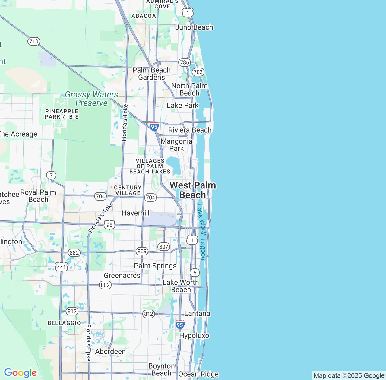 Map image for Intellectual Property Lawyers in West Palm Beach and Florida IP firms at coordinates  ; .
