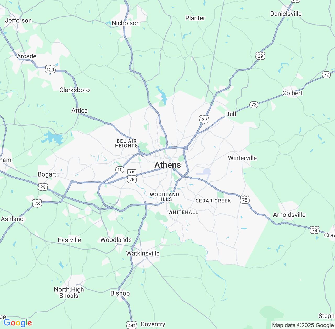 Map image for Intellectual Property Lawyers in Athens and Georgia IP firms at coordinates  ; .