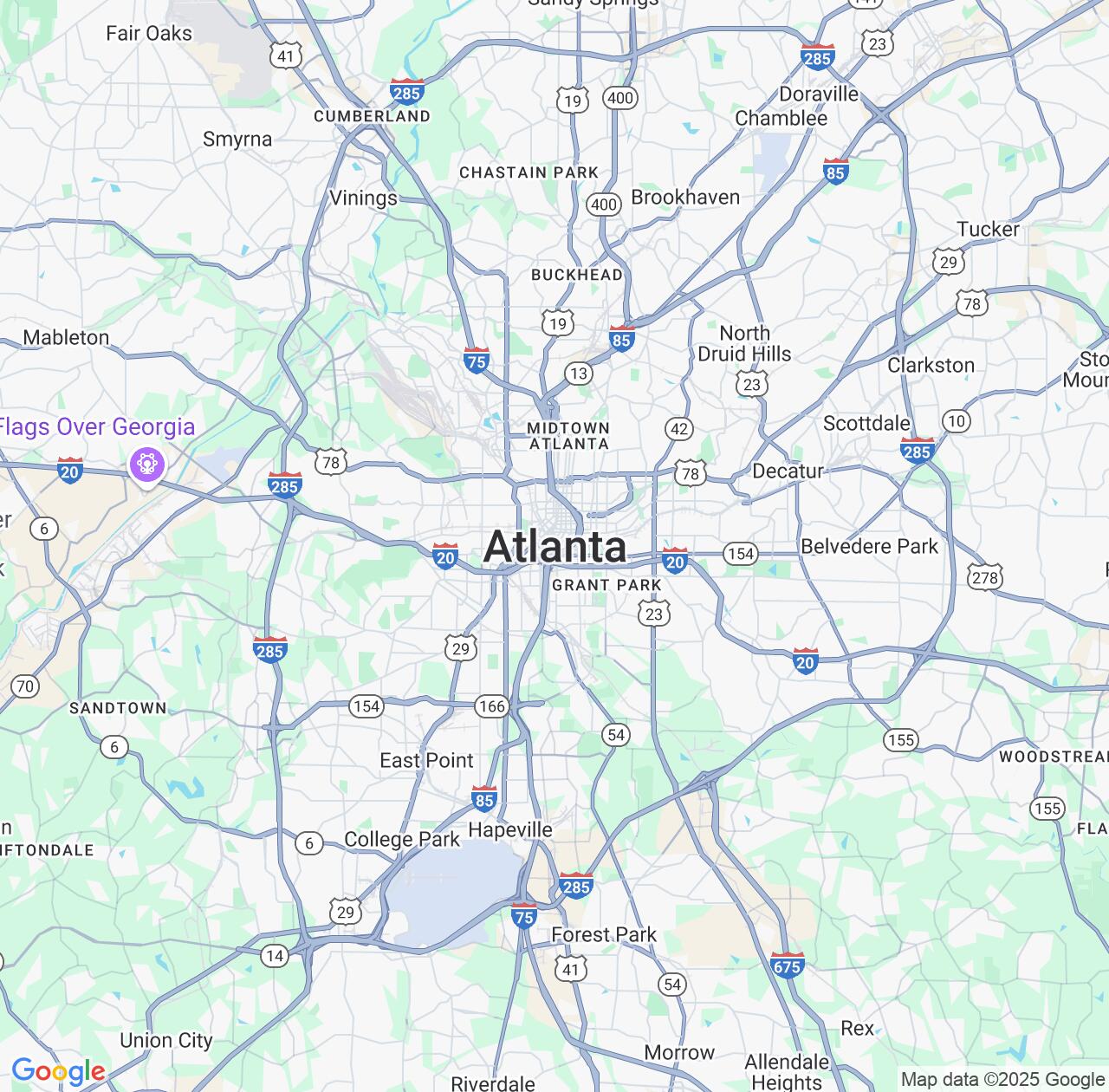 Map image for Intellectual Property Lawyers in Atlanta and Georgia IP firms at coordinates  ; .