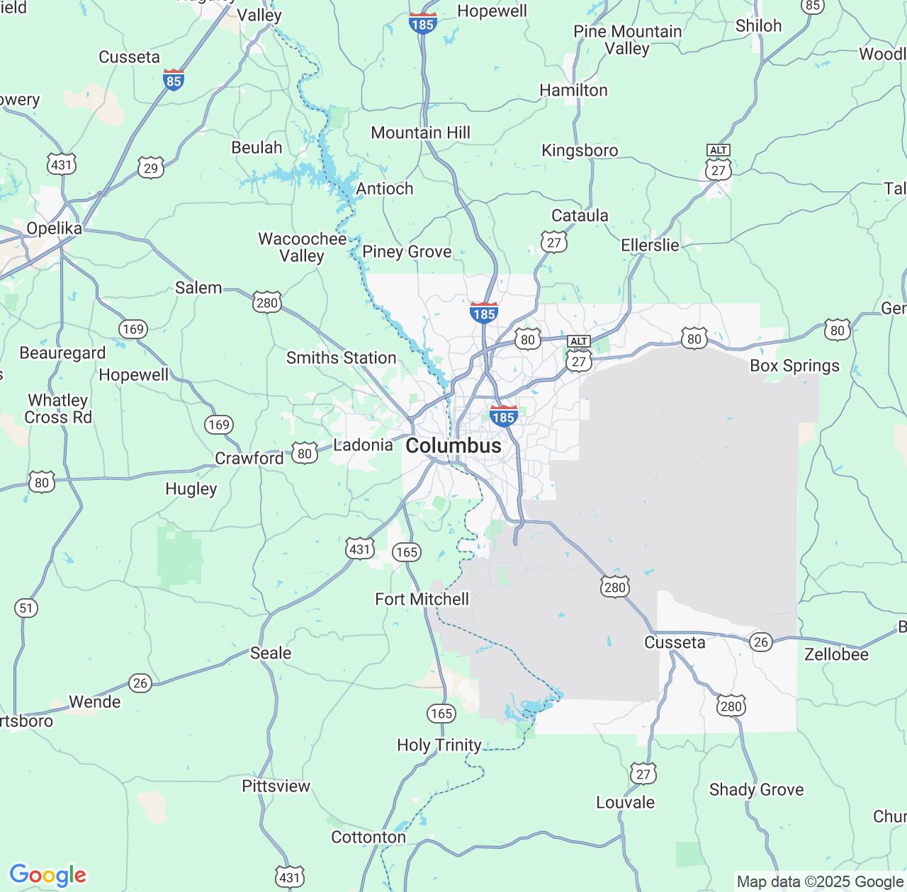 Map image for Intellectual Property Lawyers in Columbus and Georgia IP firms at coordinates  ; .