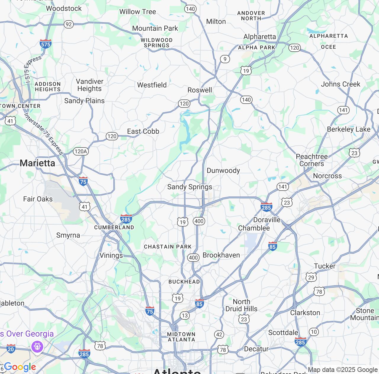 Map image for Intellectual Property Lawyers in Sandy Springs and Georgia IP firms at coordinates  ; .
