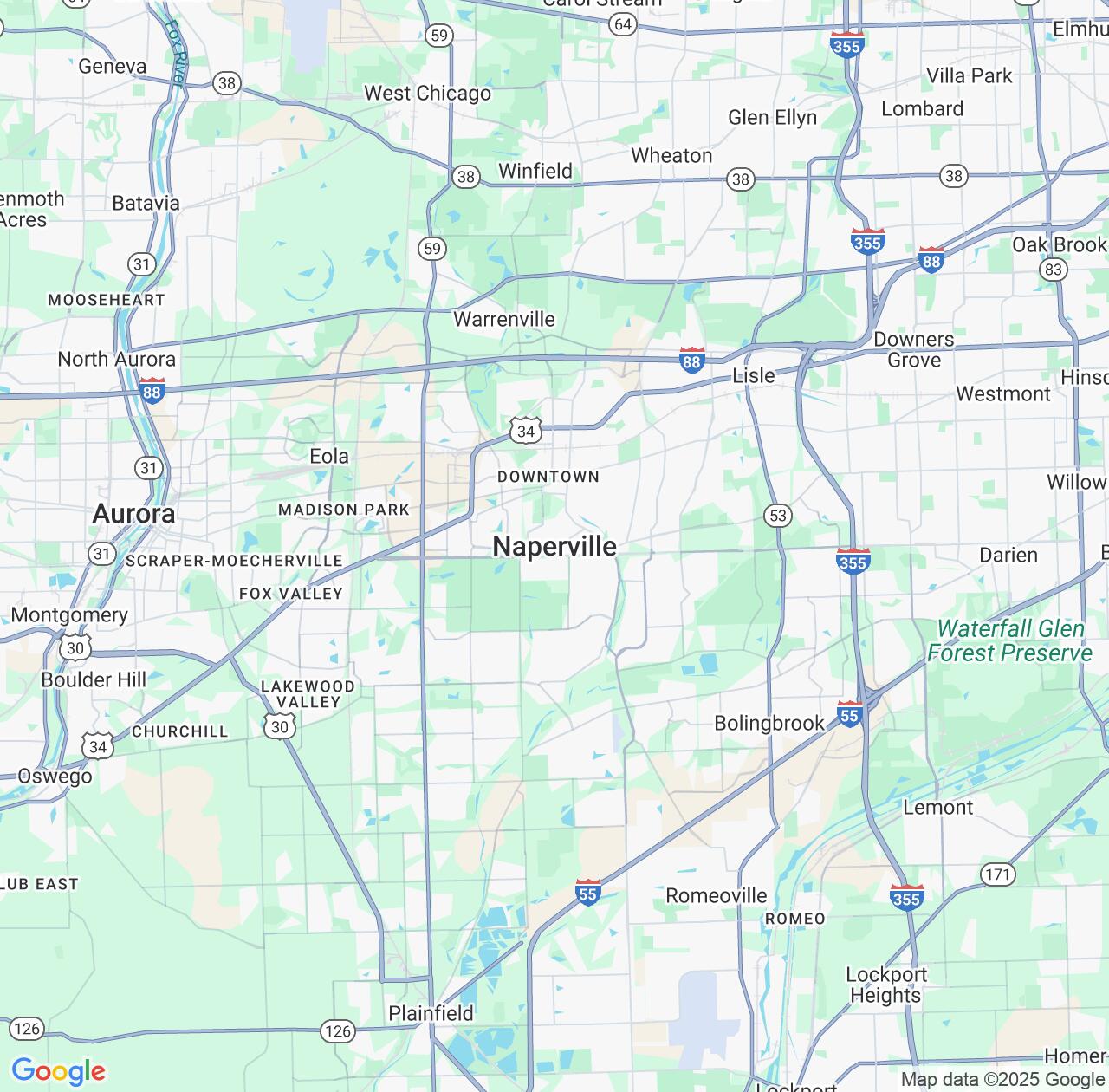 Map image for Intellectual Property Lawyers in Naperville and Illinois IP firms at coordinates  ; .