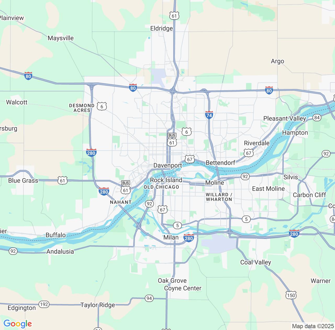 Map image for Intellectual Property Lawyers in Davenport and Iowa IP firms at coordinates  ; .