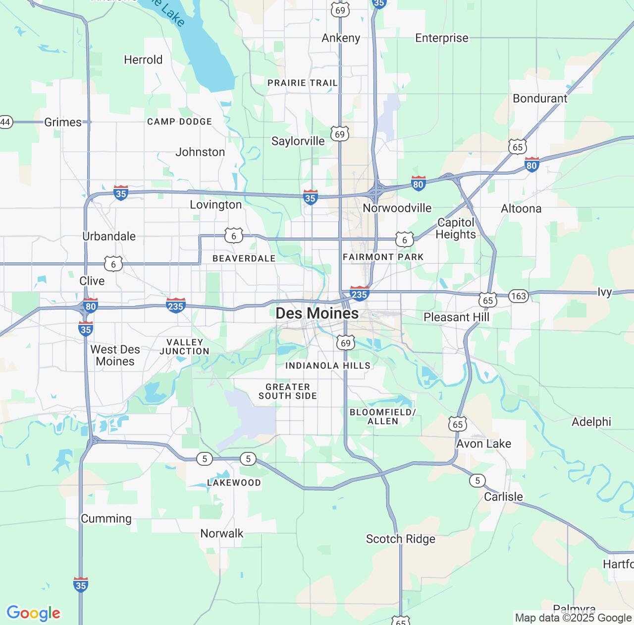 Map image for Intellectual Property Lawyers in Des Moines and Iowa IP firms at coordinates  ; .