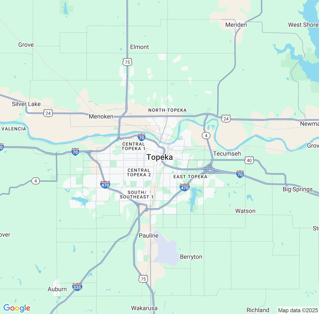 Map image for Intellectual Property Lawyers in Topeka and Kansas IP firms at coordinates  ; .