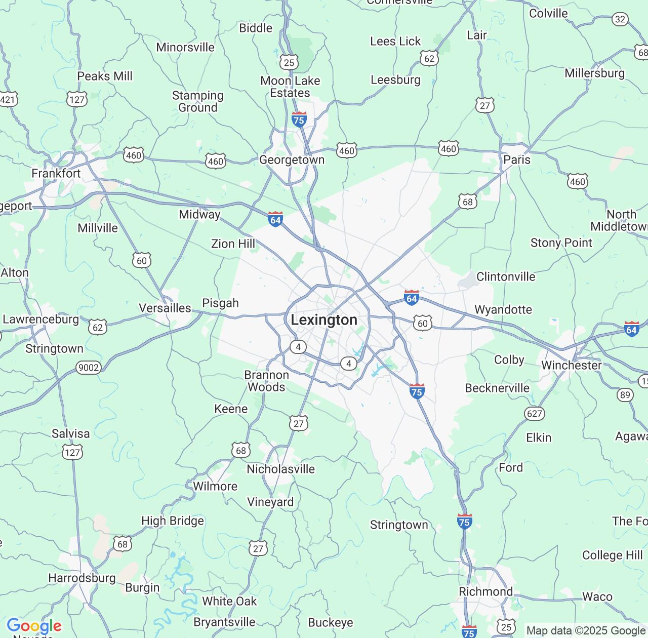 Map image for Intellectual Property Lawyers in Lexington-Fayette and Kentucky IP firms at coordinates  ; .