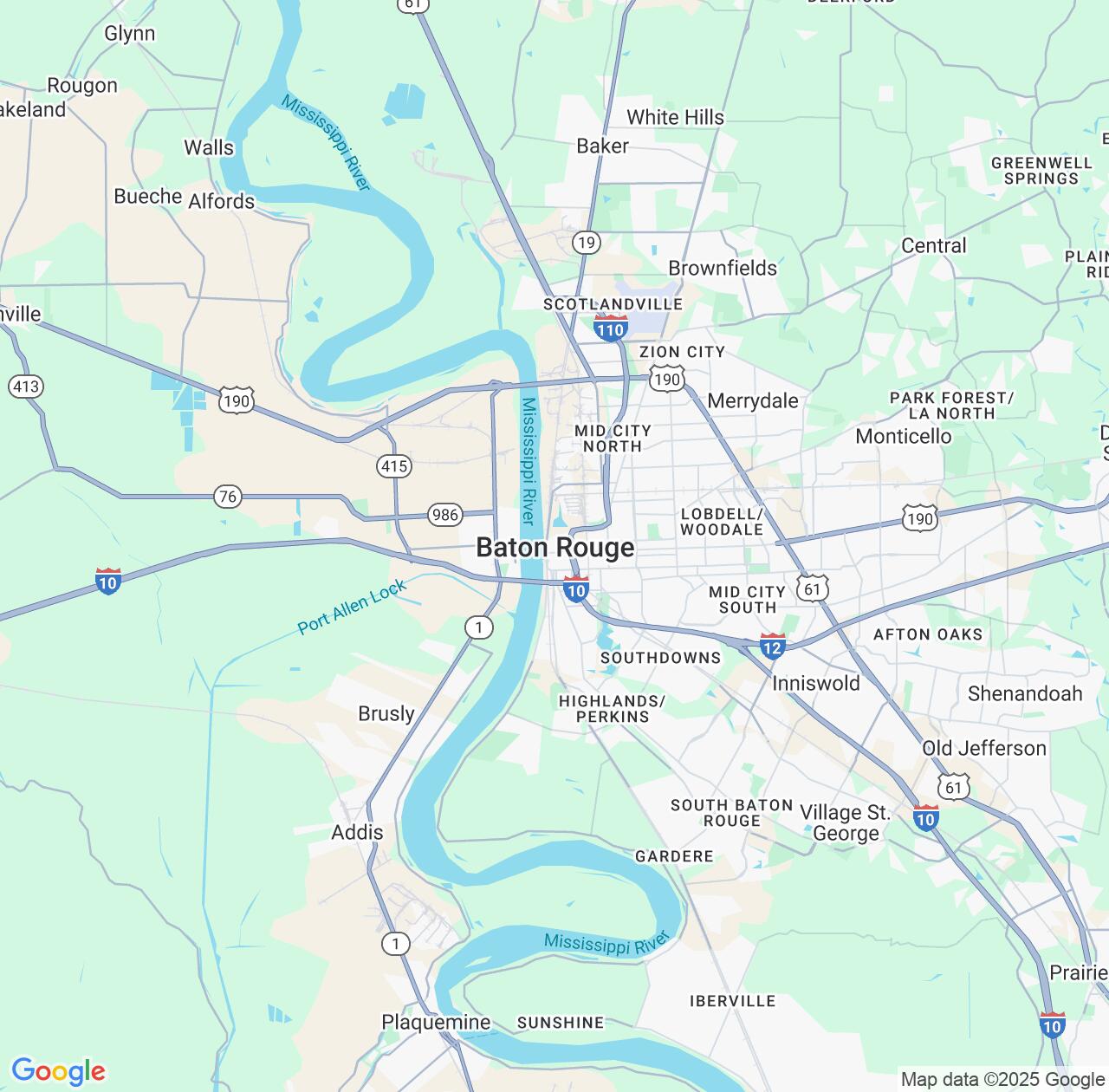 Map image for Intellectual Property Lawyers in Baton Rouge and Louisiana IP firms at coordinates  ; .