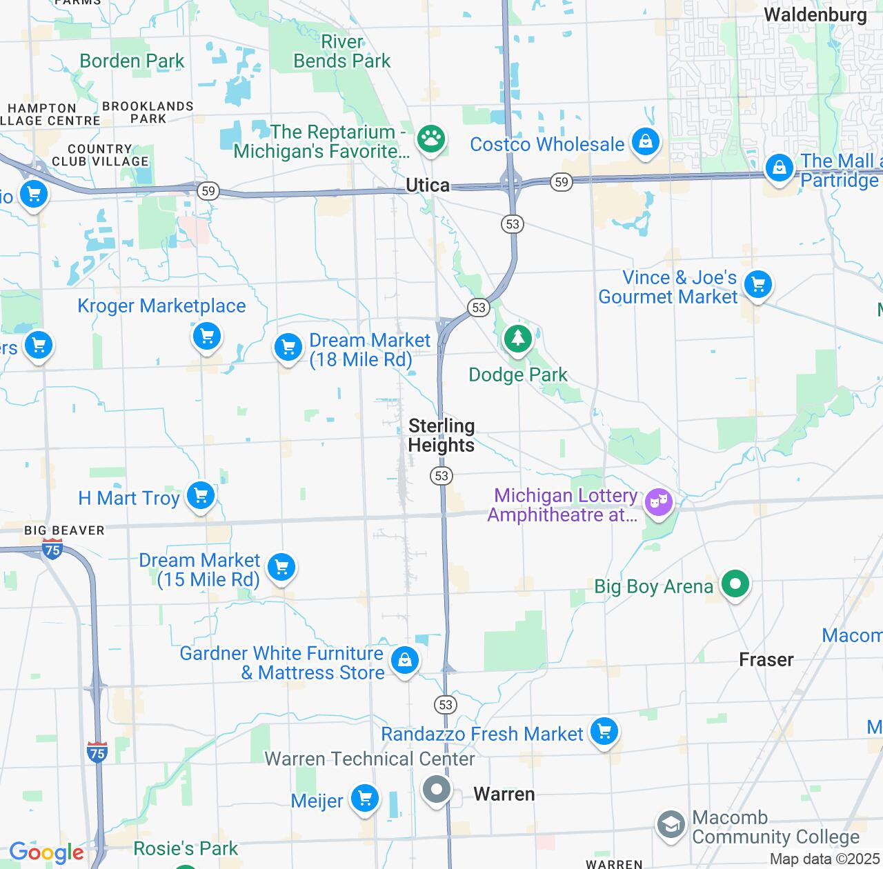 Map image for Intellectual Property Lawyers in Sterling Heights and Michigan IP firms at coordinates  ; .