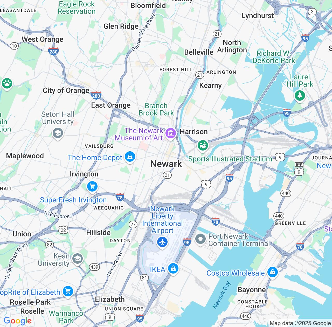 Map image for Intellectual Property Lawyers in Newark and New Jersey IP firms at coordinates  ; .