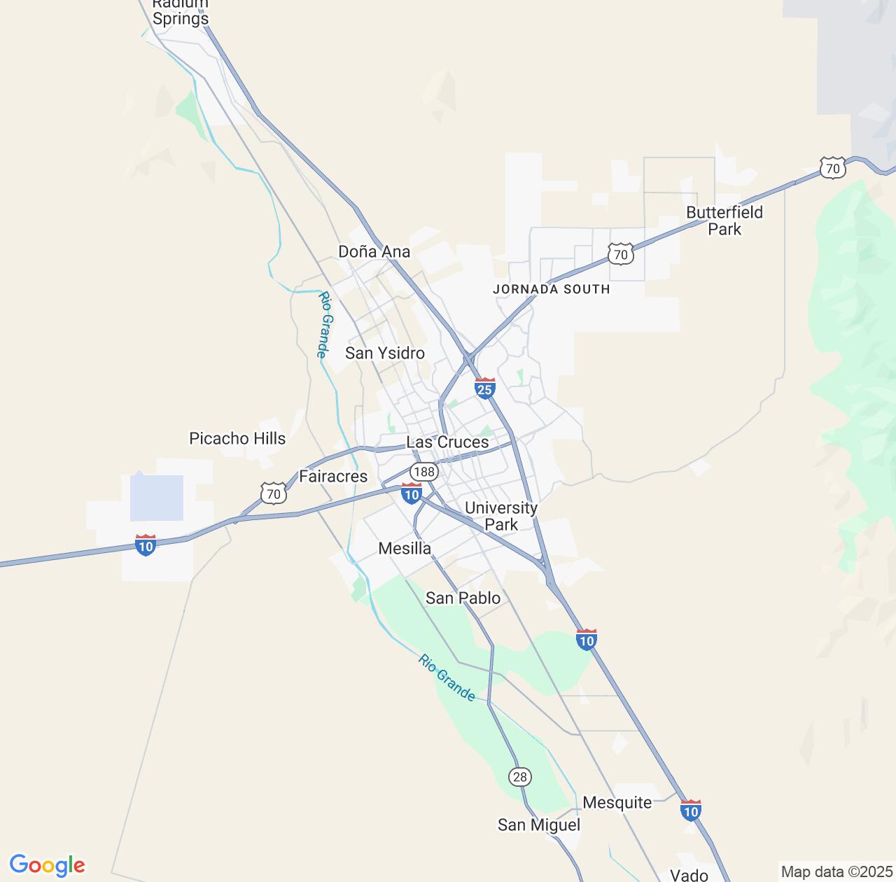 Map image for Intellectual Property Lawyers in Las Cruces and New Mexico IP firms at coordinates  ; .
