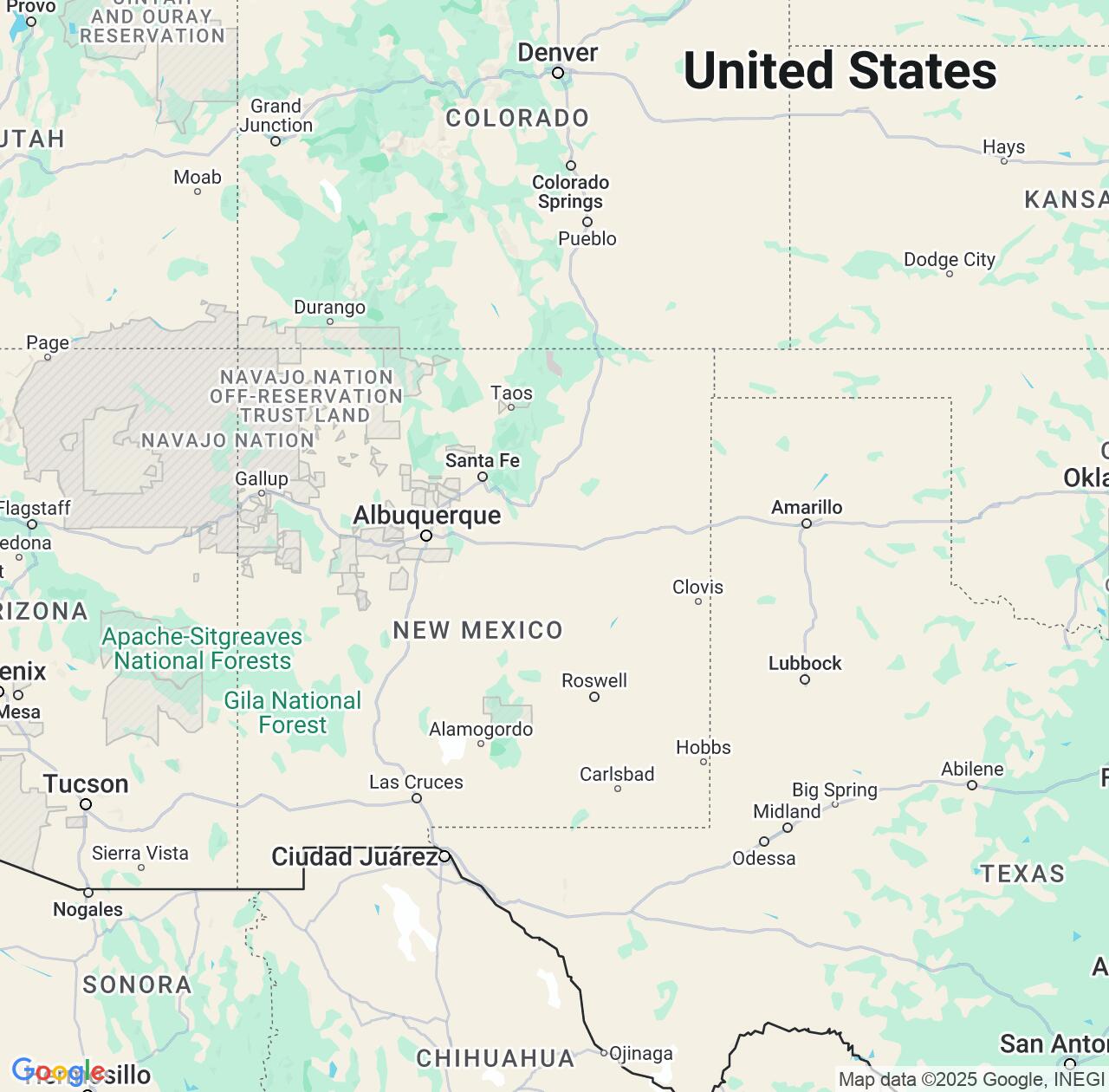 Map image for Intellectual Property Lawyers in New Mexico and United States IP firms at coordinates  ; .