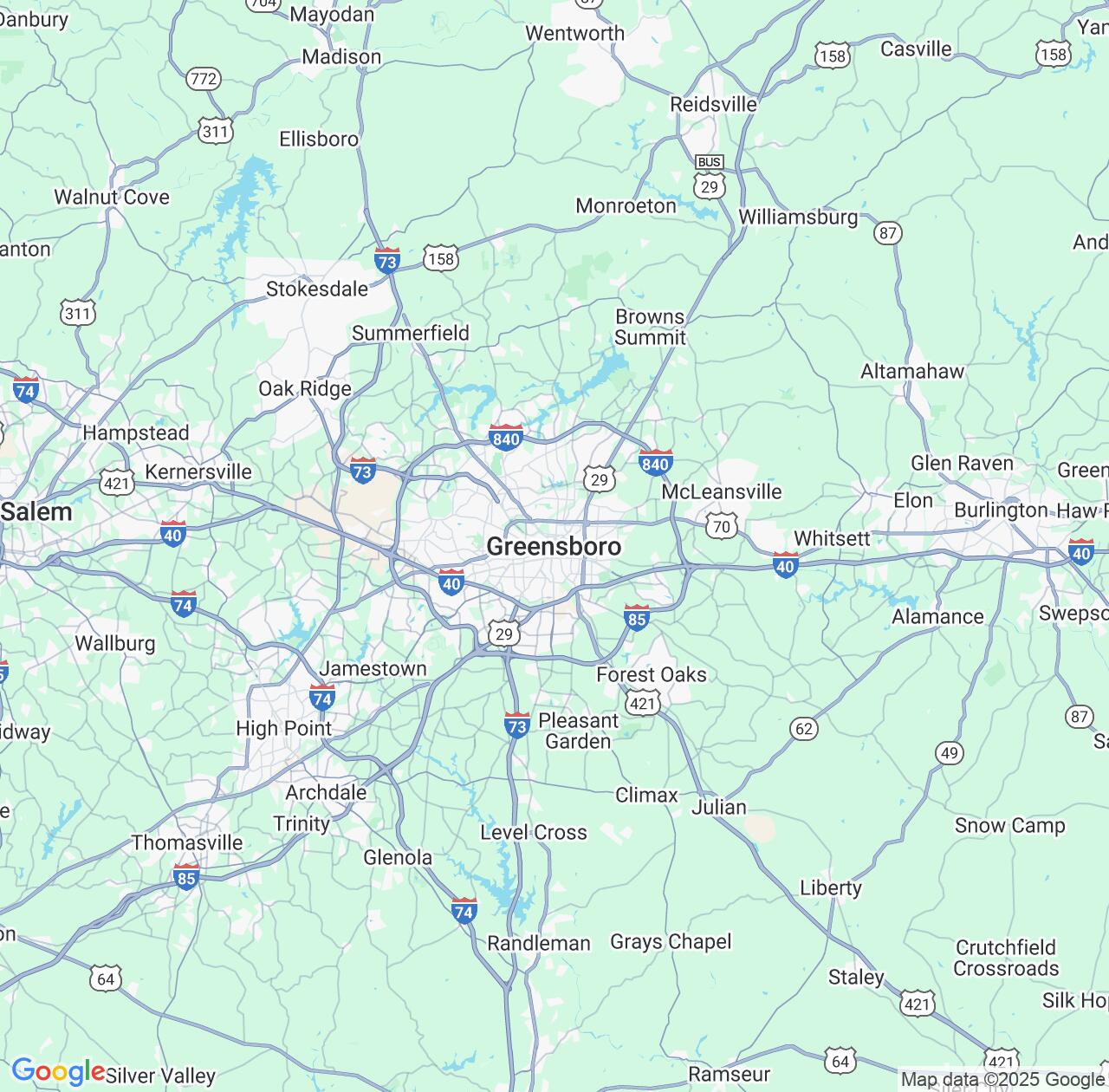 Map image for Intellectual Property Lawyers in Greensboro and North Carolina IP firms at coordinates  ; .