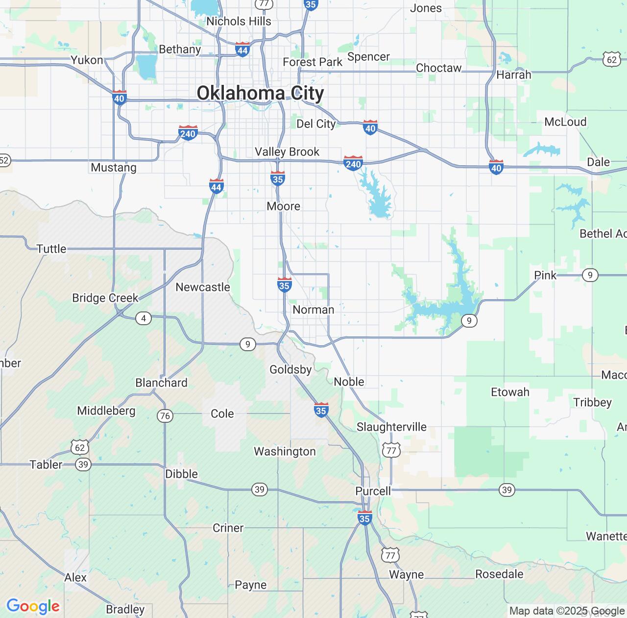 Map image for Intellectual Property Lawyers in Norman and Oklahoma IP firms at coordinates  ; .