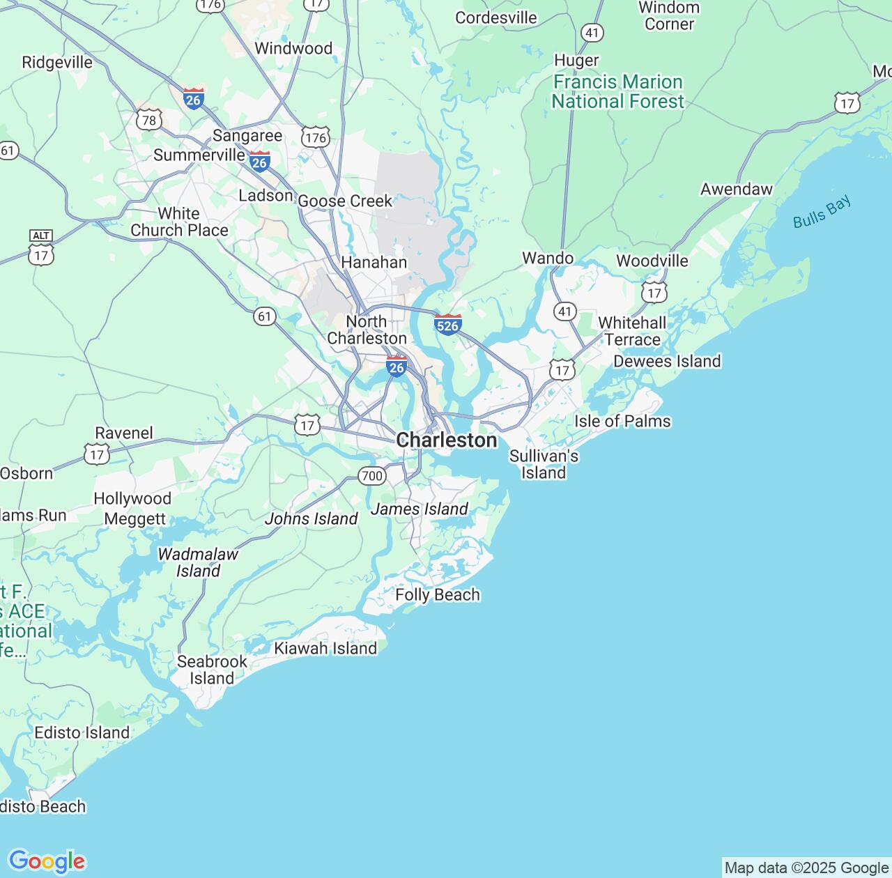 Map image for Intellectual Property Lawyers in Charleston and South Carolina IP firms at coordinates  ; .