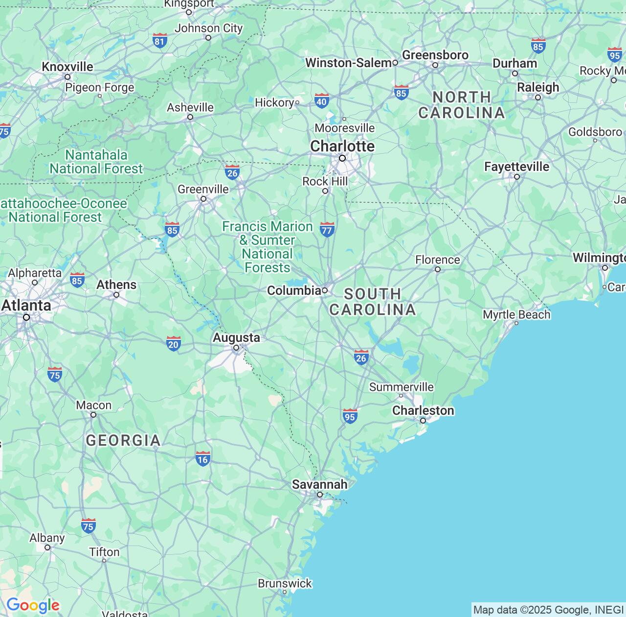 Map image for Intellectual Property Lawyers in South Carolina and United States IP firms at coordinates  ; .