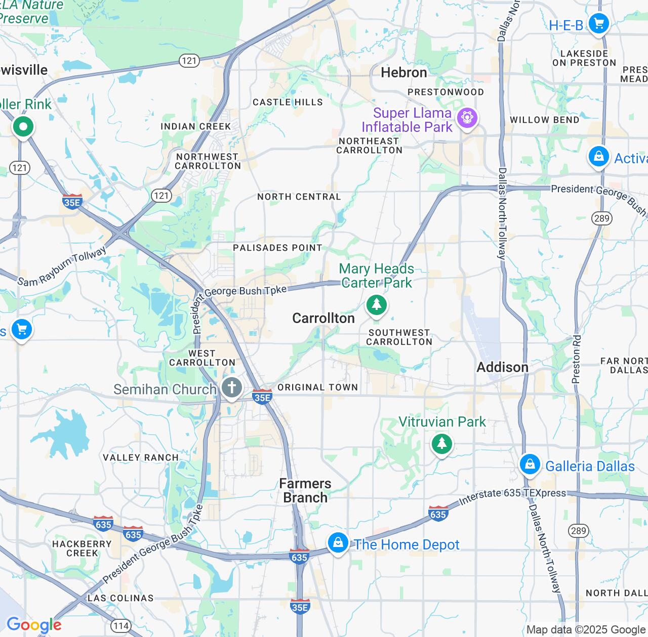Map image for Intellectual Property Lawyers in Carrollton and Texas IP firms at coordinates  ; .