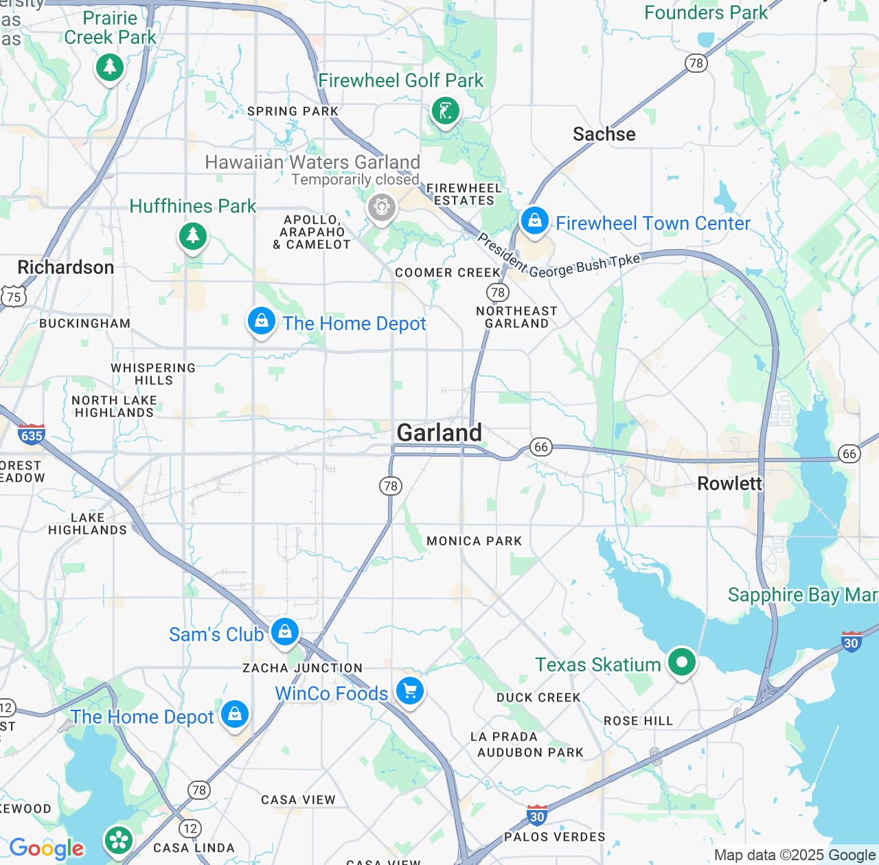 Map image for Intellectual Property Lawyers in Garland and Texas IP firms at coordinates  ; .