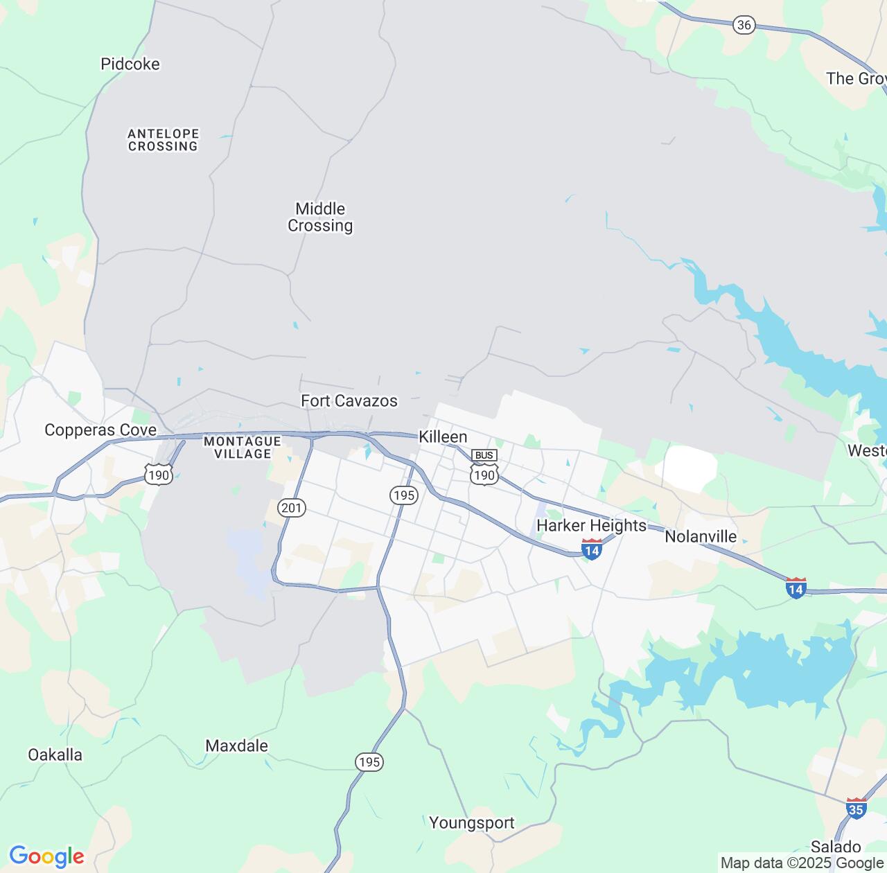 Map image for Intellectual Property Lawyers in Killeen and Texas IP firms at coordinates  ; .