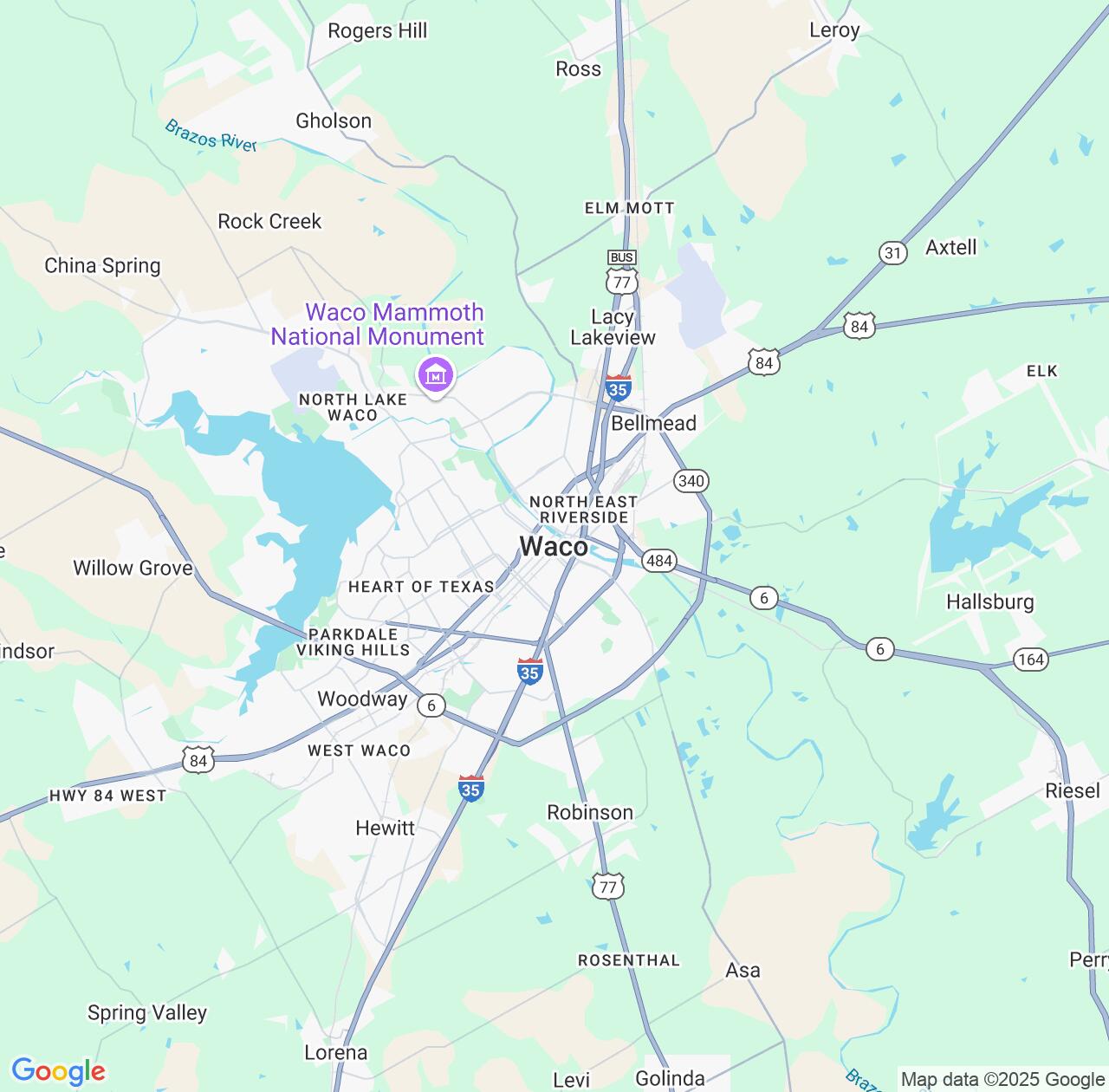 Map image for Intellectual Property Lawyers in Waco and Texas IP firms at coordinates  ; .