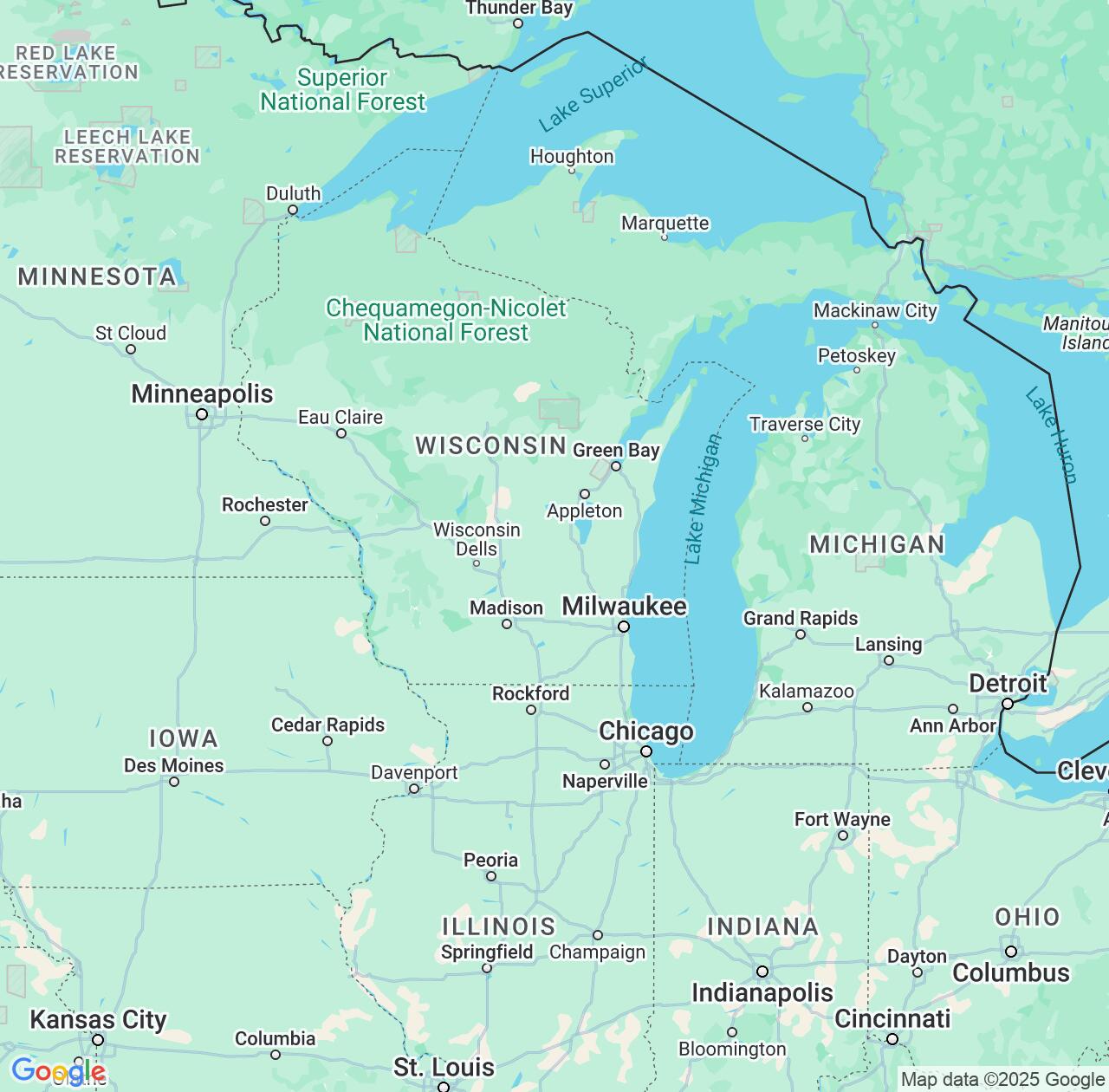 Map image for Intellectual Property Lawyers in Wisconsin and United States IP firms at coordinates  ; .