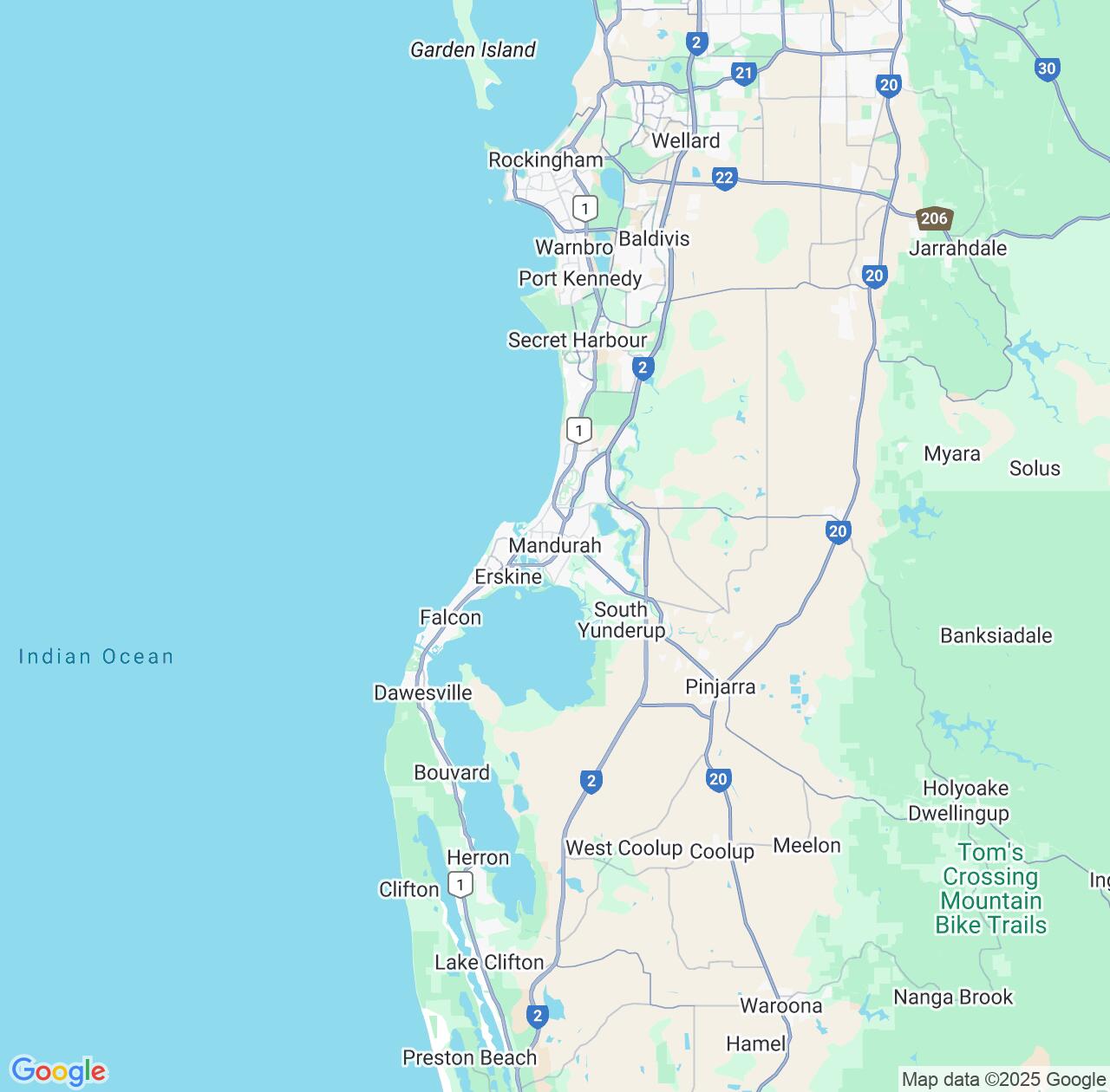 Map image for Intellectual Property Lawyers in Mandurah and Western Australia IP firms at coordinates  ; .