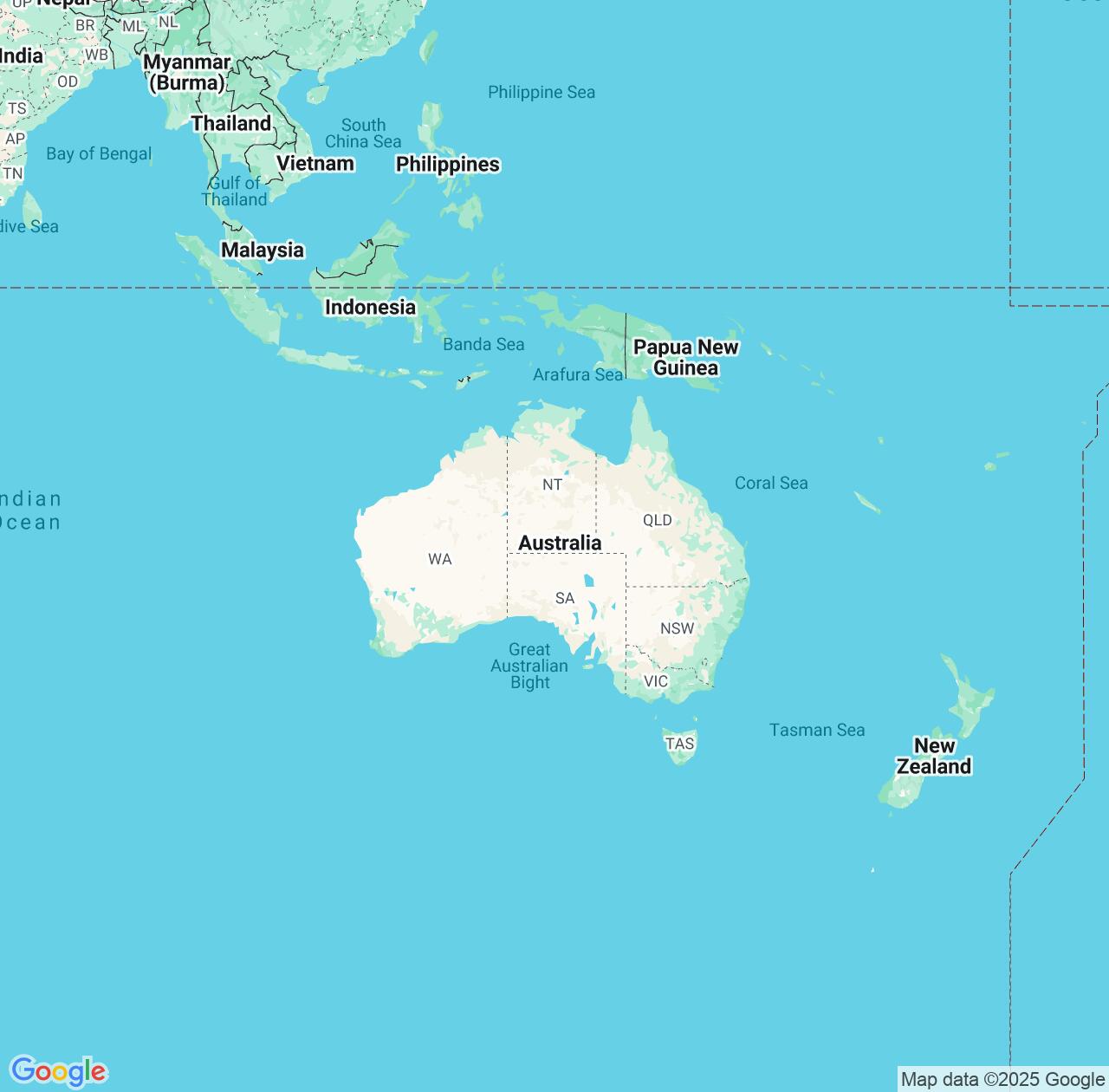 Map image for Intellectual Property Lawyers in Australia and Oceania IP firms at coordinates  ; .