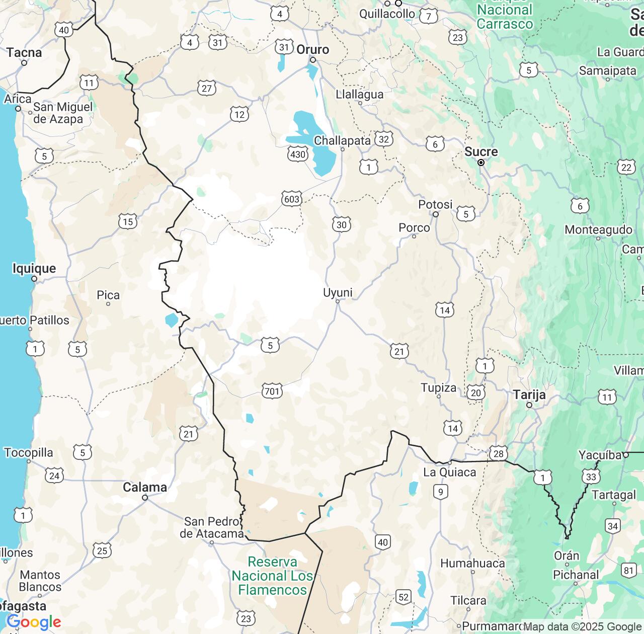 Map image for Intellectual Property Lawyers in Potosà Department and Bolivia IP firms at coordinates  ; .