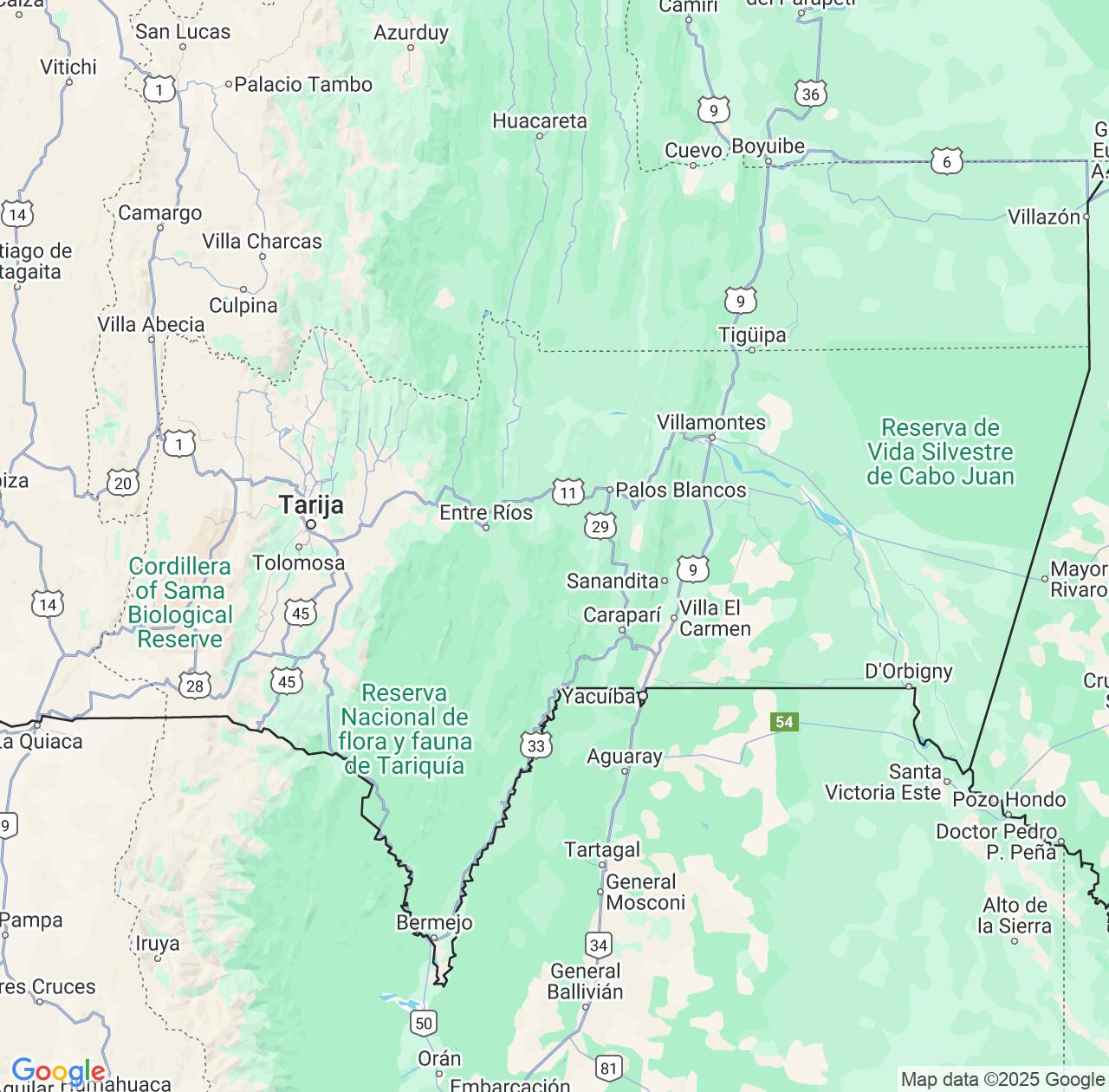 Map image for Intellectual Property Lawyers in Tarija Department and Bolivia IP firms at coordinates  ; .