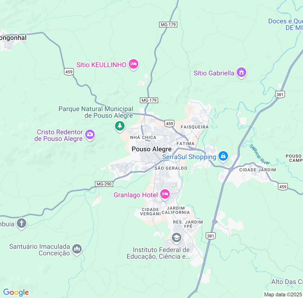Map image for Intellectual Property Lawyers in Pouso Alegre and Minas Gerais IP firms at coordinates  ; .