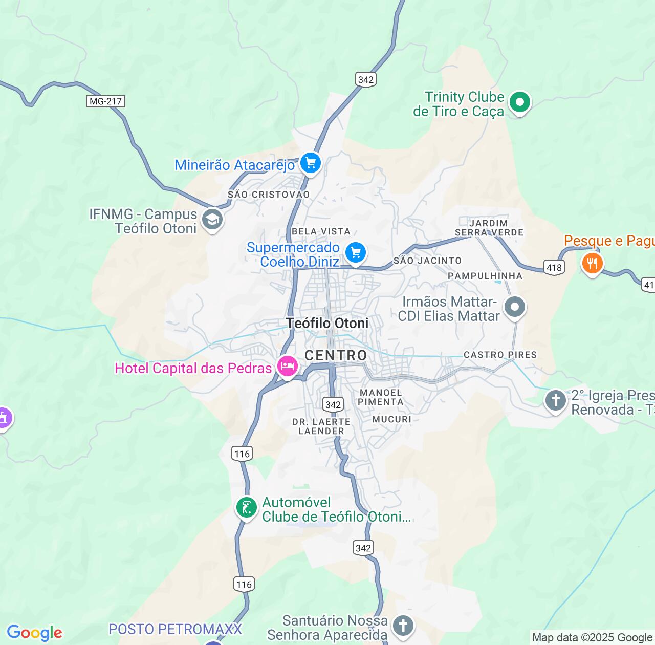 Map image for Intellectual Property Lawyers in Teofilo Otoni and Minas Gerais IP firms at coordinates  ; .