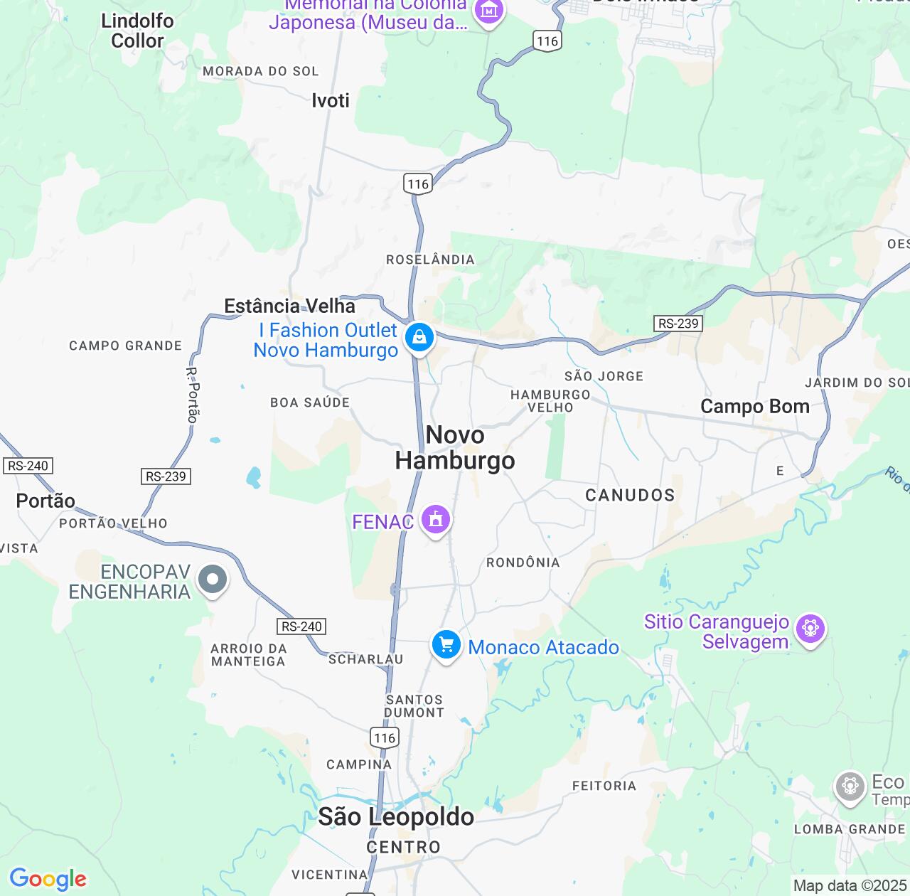 Map image for Intellectual Property Lawyers in Novo Hamburgo and Rio Grande do Sul IP firms at coordinates  ; .