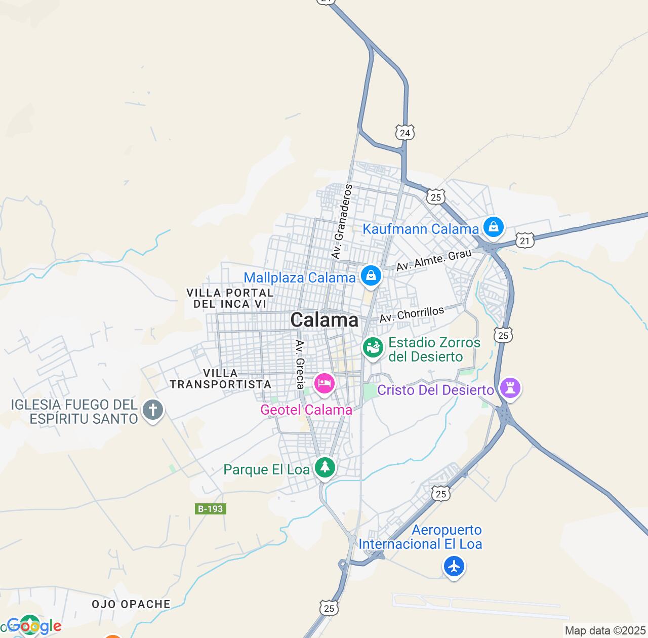 Map image for Intellectual Property Lawyers in Calama and Antofagasta IP firms at coordinates  ; .