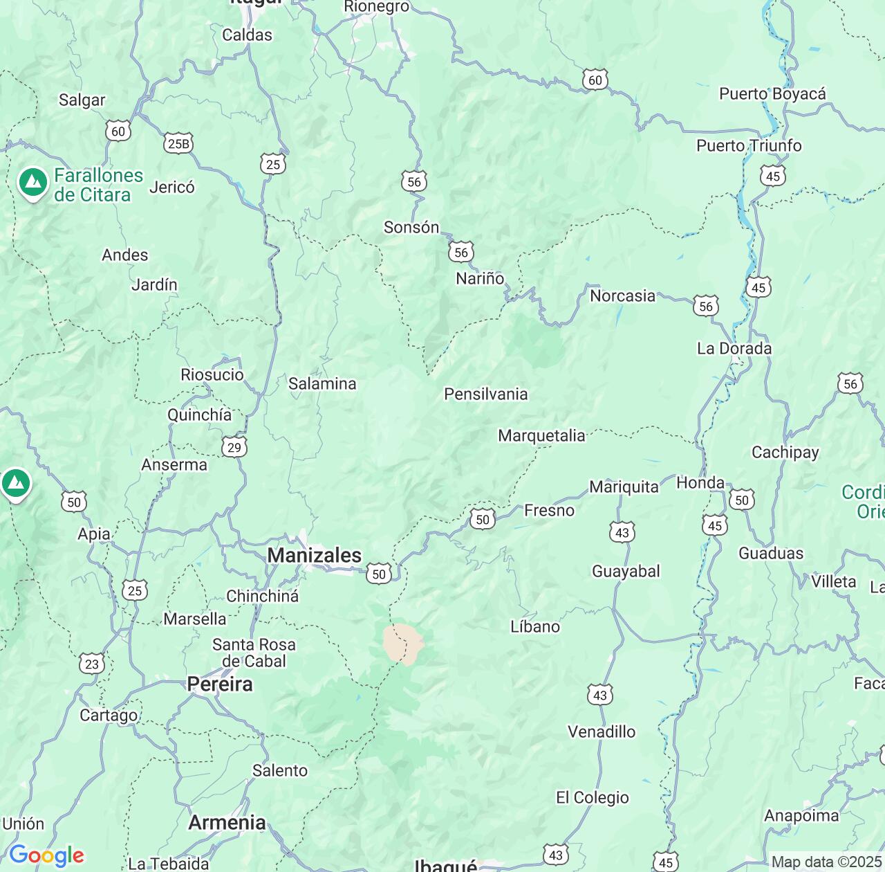 Map image for Intellectual Property Lawyers in Caldas Department and Colombia IP firms at coordinates  ; .