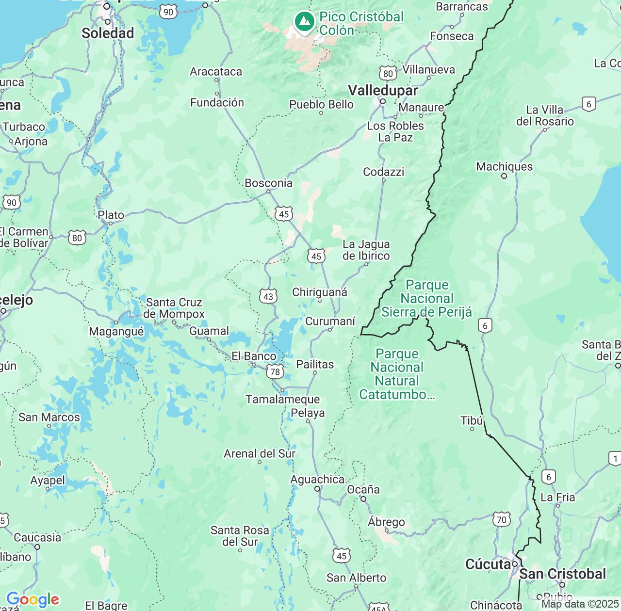 Map image for Intellectual Property Lawyers in Cesar Department and Colombia IP firms at coordinates  ; .