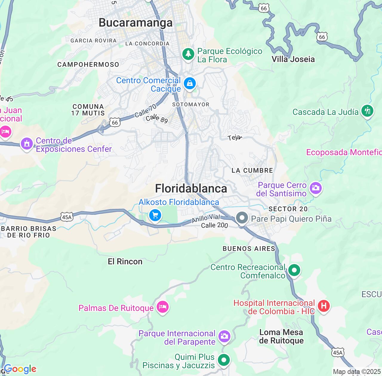 Map image for Intellectual Property Lawyers in Floridablanca and Santander Department IP firms at coordinates  ; .